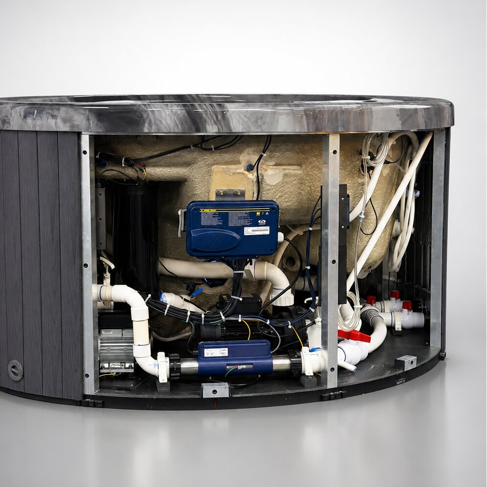 1000 Series round hot tub internals