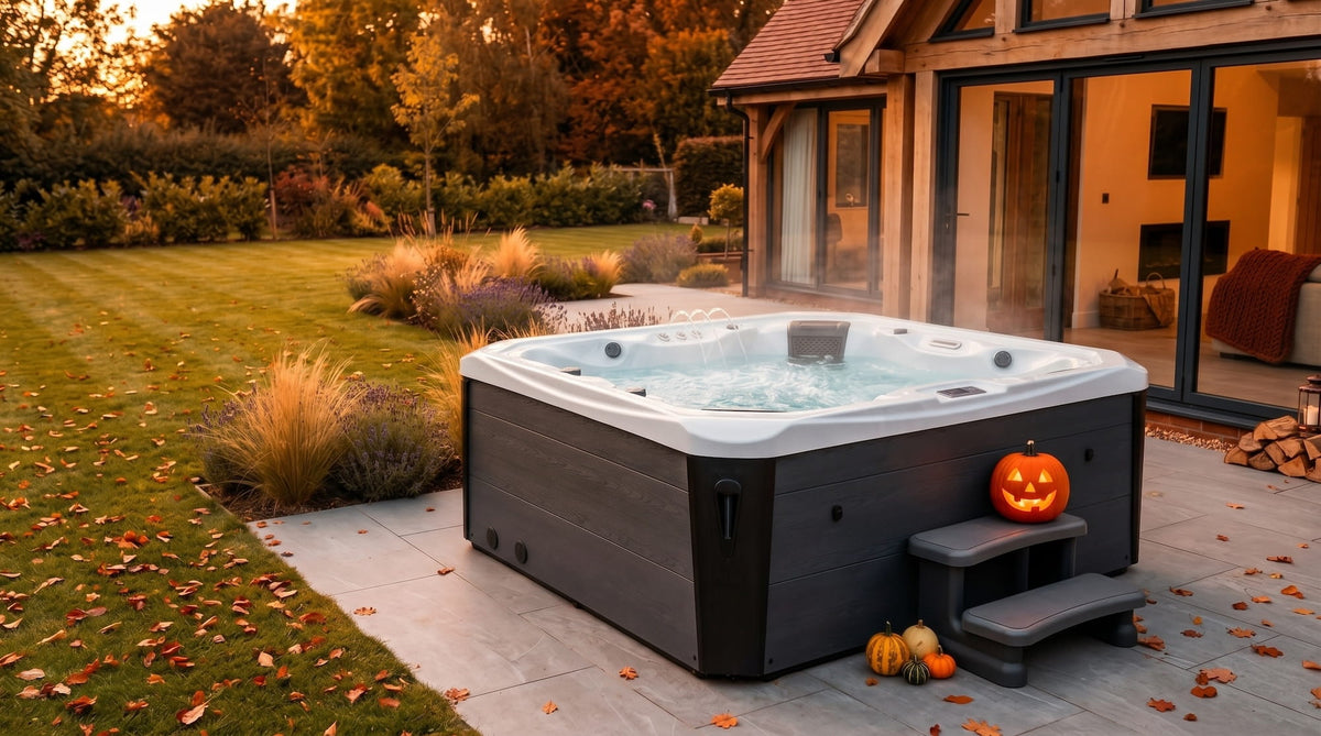 Hot tub in an Autumnal garden