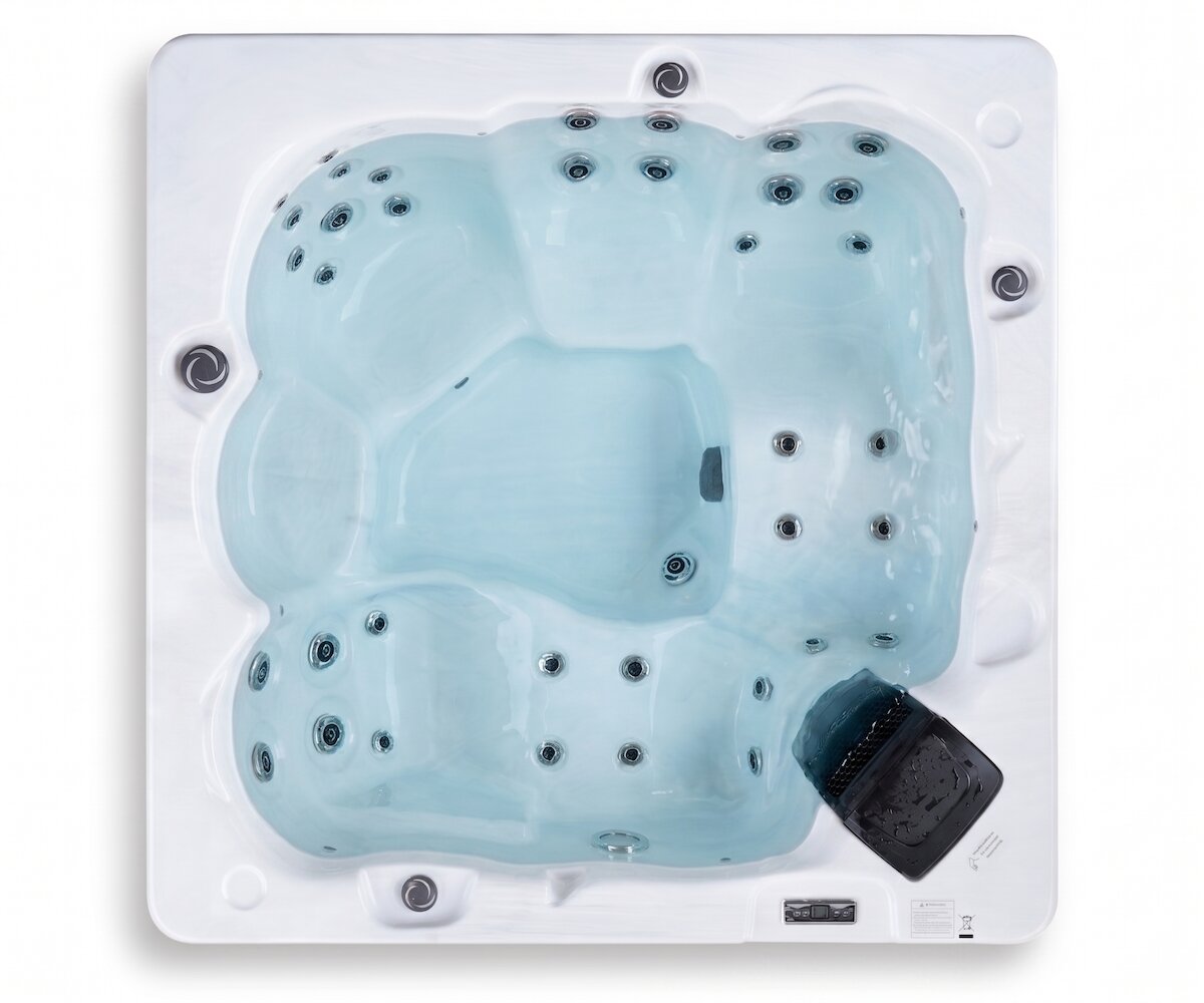 Azure hot tub top down with water