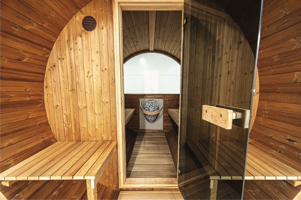 barrel sauna interior