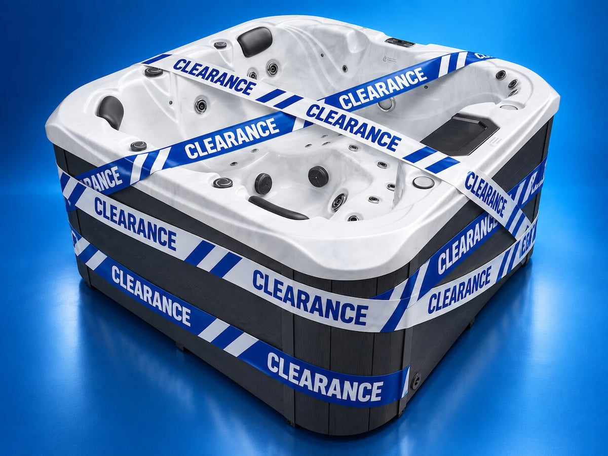 Hot tub with clearance sale tape all over it