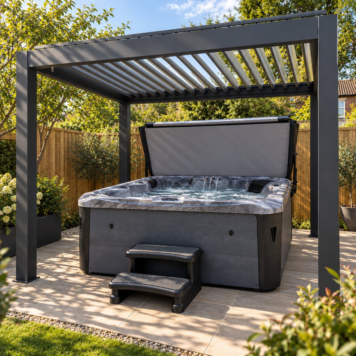 3m x 3m Heavy Duty Hot Tub Pergola by H2O Hot Tubs