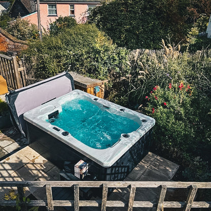 Small hot tub in a garden