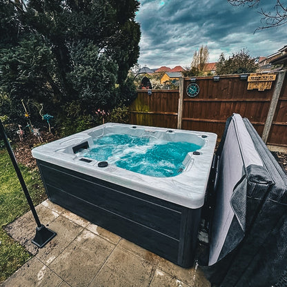 Small hot tub in a garden