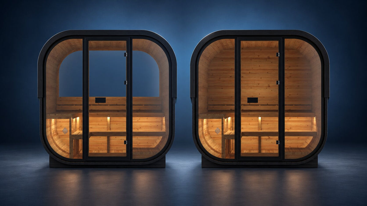 Two saunas with different backs