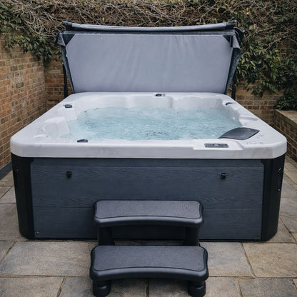 Azure hot tub on patio