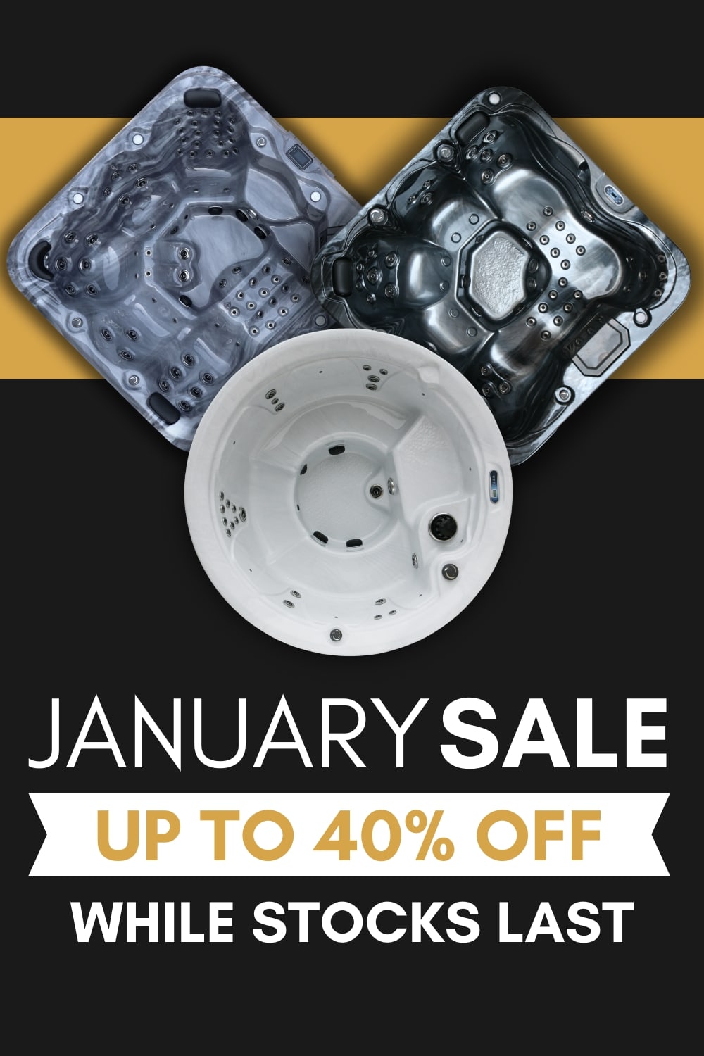 January hot tub sale banner