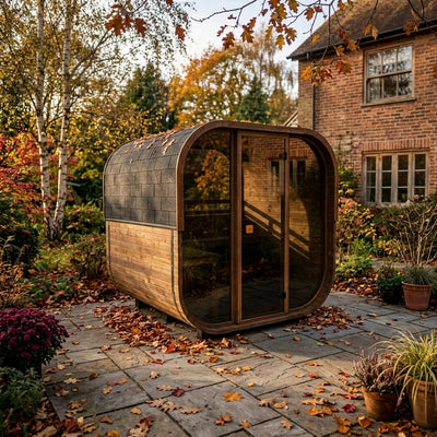 Cube 210 outdoor sauna in a garden