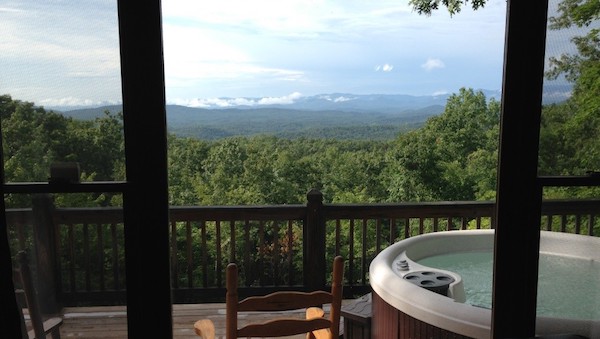 hot tub with view